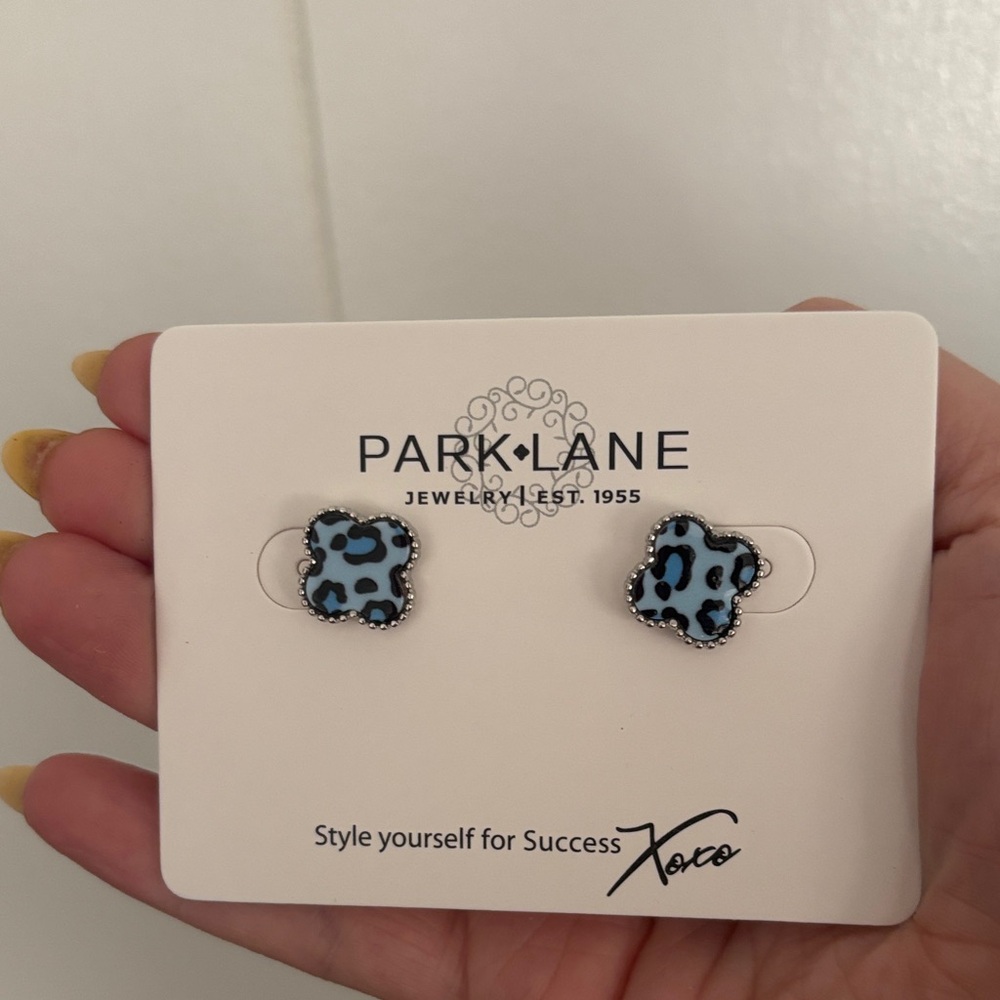 Blue Leopard Icon Earrings